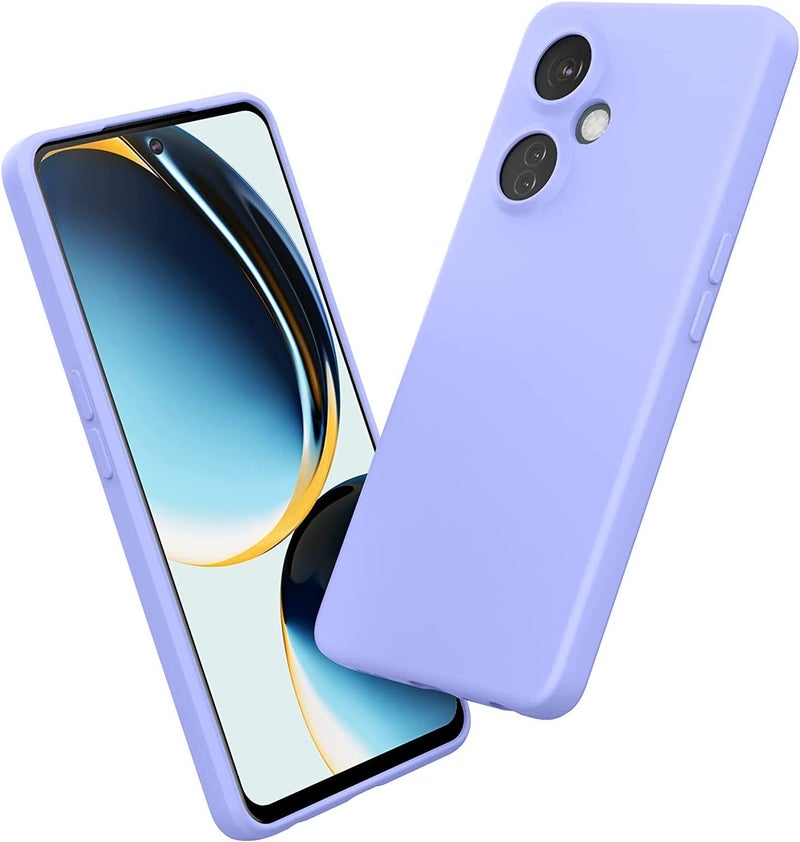 DIZORO Microfiber Candy Case Compatible for Oneplus Nord CE3 Lite 5G Smooth Touch Cushion Liquid Soft Silicone Gel Rubber Phone Cases Non-Slip Full Body Protective Shockproof Back Cover - Purple - Image 1