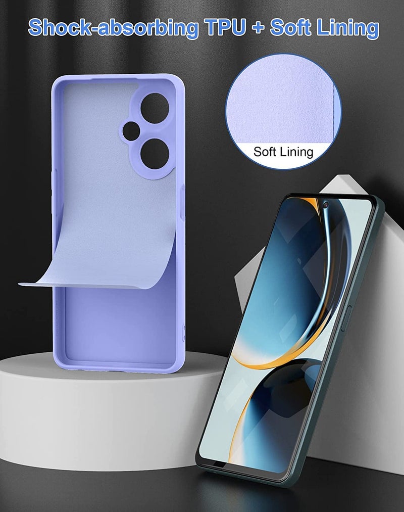 DIZORO Microfiber Candy Case Compatible for Oneplus Nord CE3 Lite 5G Smooth Touch Cushion Liquid Soft Silicone Gel Rubber Phone Cases Non-Slip Full Body Protective Shockproof Back Cover - Purple - Image 3