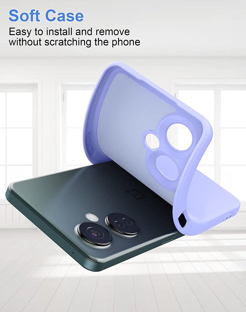DIZORO Microfiber Candy Case Compatible for Oneplus Nord CE3 Lite 5G Smooth Touch Cushion Liquid Soft Silicone Gel Rubber Phone Cases Non-Slip Full Body Protective Shockproof Back Cover - Purple - Image 4