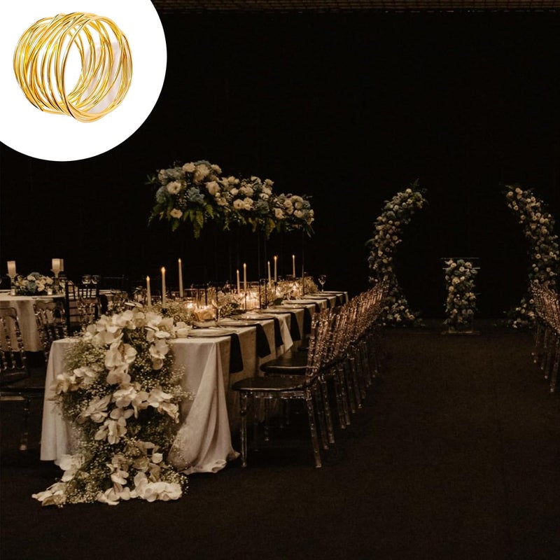 FORESRUM Gold Napkin Rings - 6 PCS Metal Napkin Rings(Twisted Wire) Napkin Holders Buckles for Family Dinner, Wedding, Party,Table Decorations - Image 3