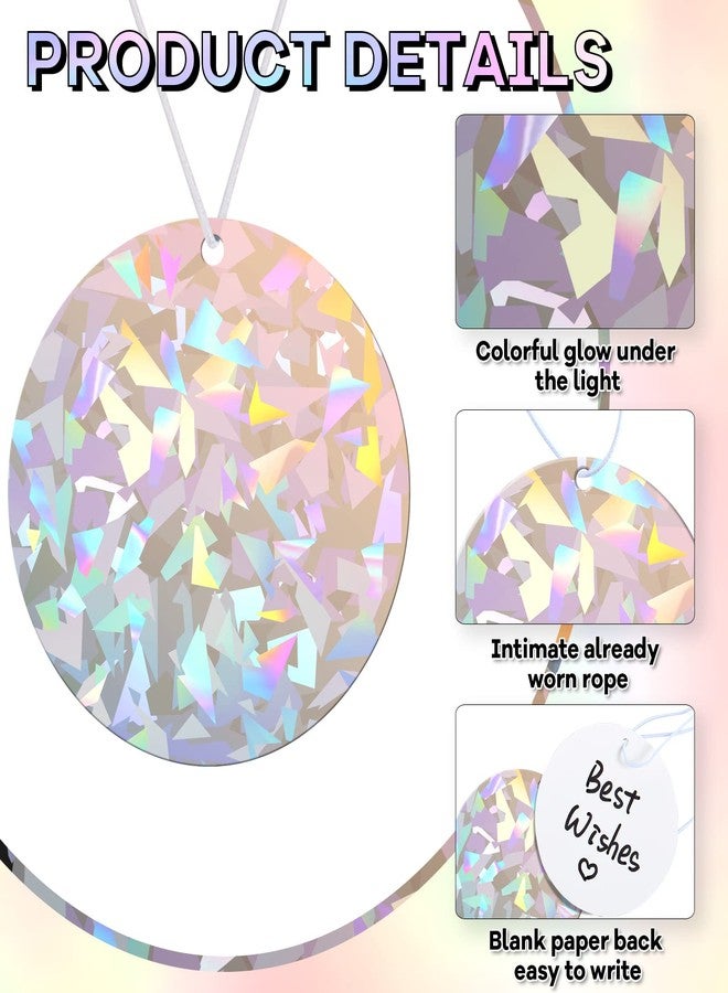 Festiko® 24 Pcs Star & Round Christmas Sign Gift Tags with Twine (Diamond Holographic), Xmas Tags for Gift Wrapping, Christmas Labels with String - Image 3