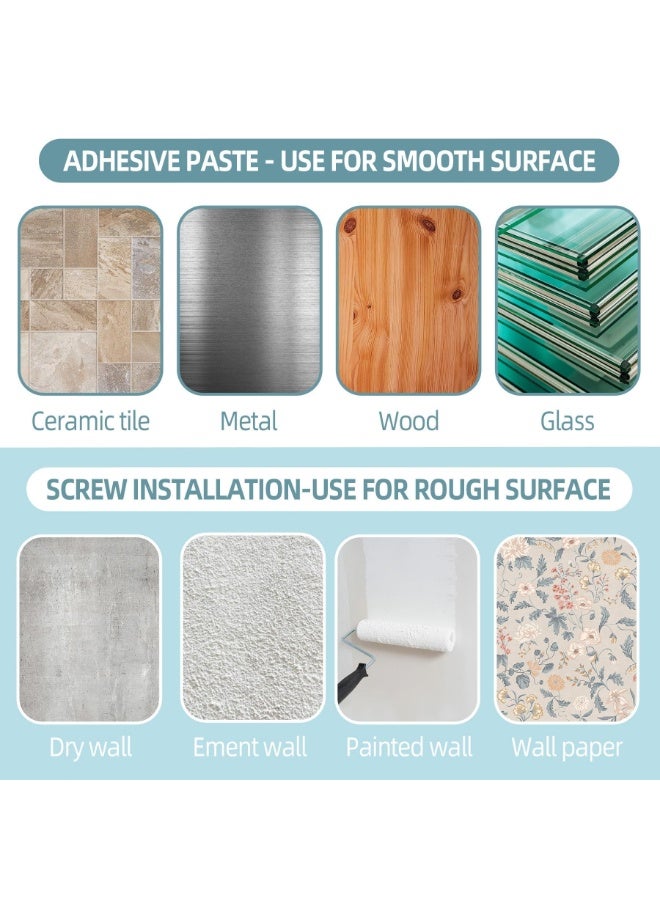 RAHAYM 2 PCS Transparent Curtain Rod Bracket, No Drilling Adhesive Curtain Rod Holders for Max 18LB Load Capacity, Nail Free Curtain Rod Hooks for for Bathroom, Living Room, Kitchen - Image 4