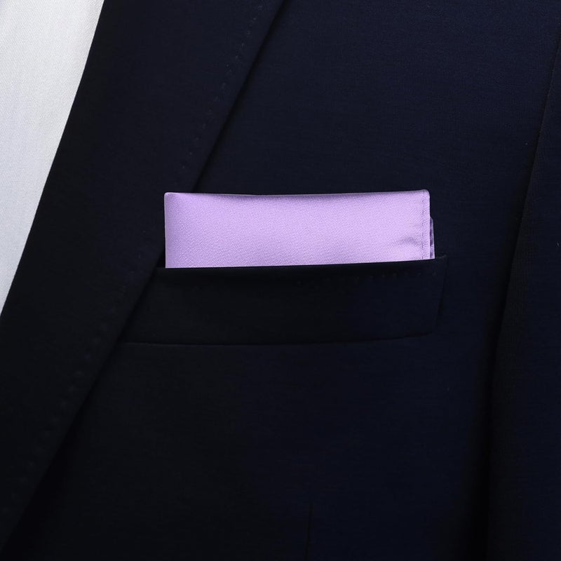 30x30cm Men's Solid-Color Pocket Square / Handkerchief for Weddings & Parties [Light Purple] - Image 3