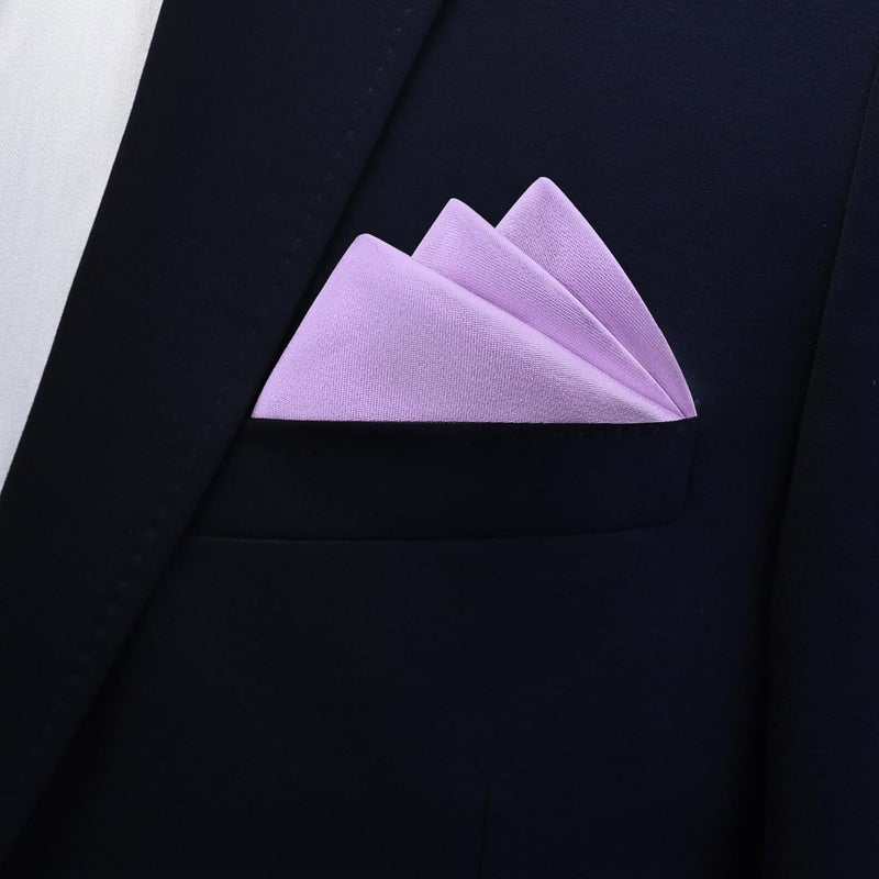 30x30cm Men's Solid-Color Pocket Square / Handkerchief for Weddings & Parties [Light Purple] - Image 5