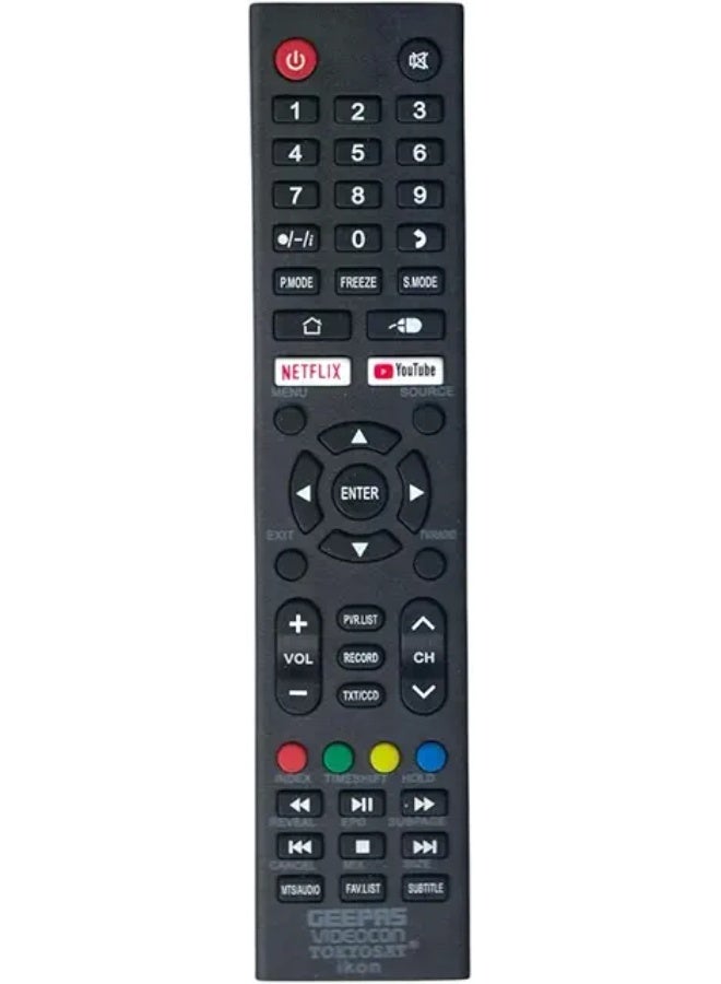 Replacement Remote  Control For Videocon Smart TV LCD LED (Type 3)