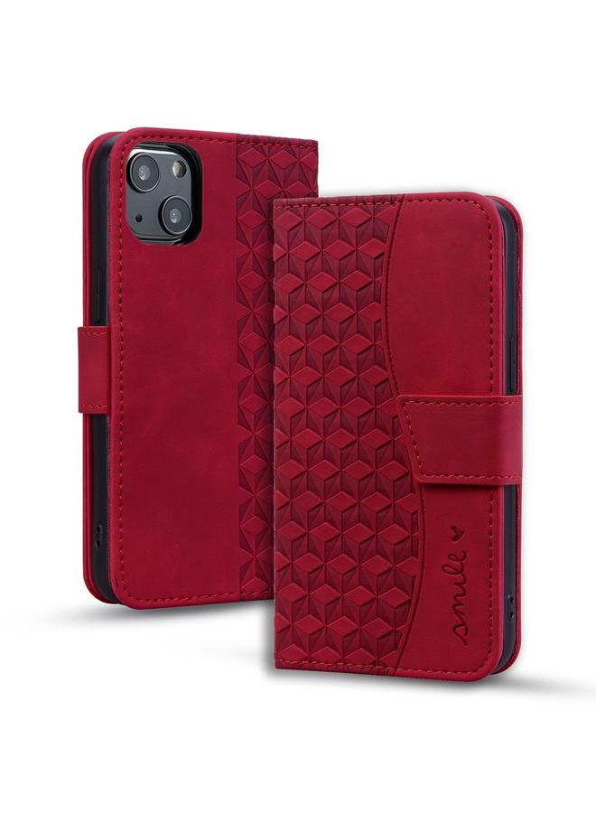 S-TOP Case For iPhone 14 Plus Business Diamond Buckle Leather Phone Case with Lanyard - Image 1