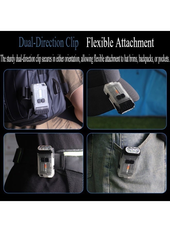 EDC V15 Mini EDC LED Flashlight - USB-C Rechargeable, Clip & Magnet Design, Bright Warm Work Light, Portable Pocket Camping Lantern (White Fluorescence) - Image 3