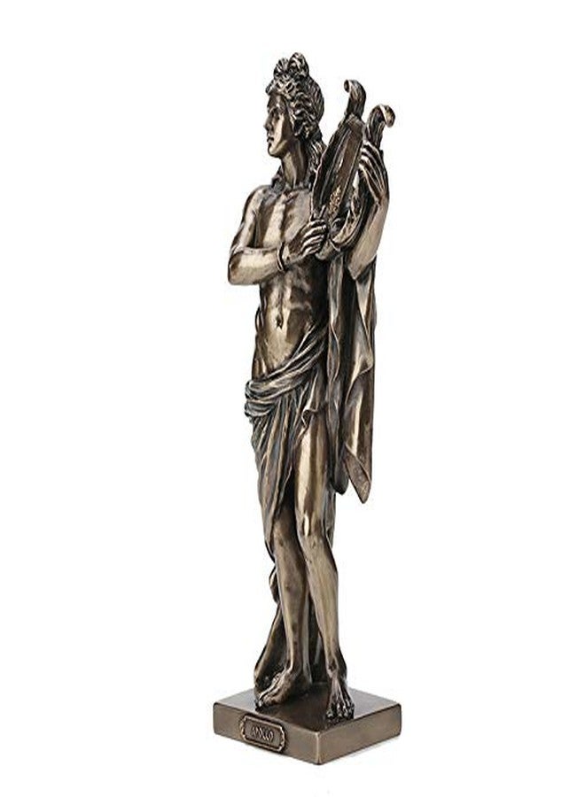 Veronese Design 10 Inch Greek God Apollo Playing Lyre Cold Cast Resin Bronze Finish Statue Home Decor - Image 4