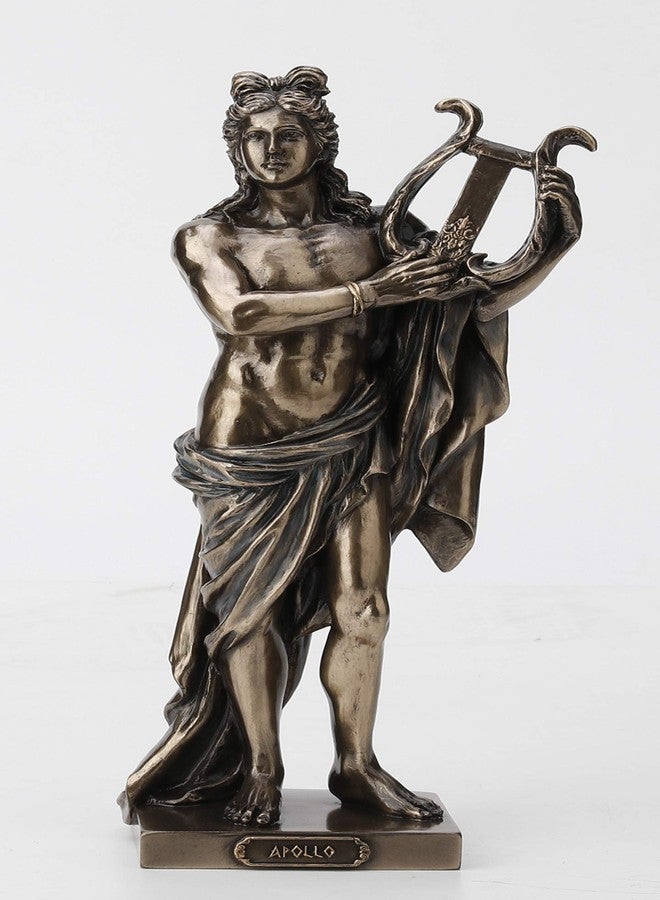 Veronese Design 10 Inch Greek God Apollo Playing Lyre Cold Cast Resin Bronze Finish Statue Home Decor - Image 1