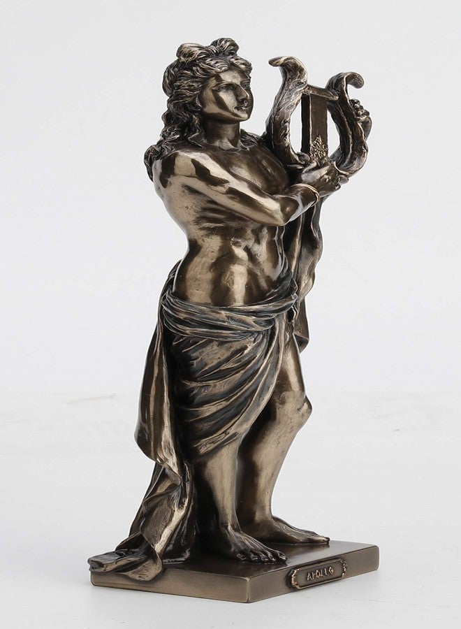 Veronese Design 10 Inch Greek God Apollo Playing Lyre Cold Cast Resin Bronze Finish Statue Home Decor - Image 2