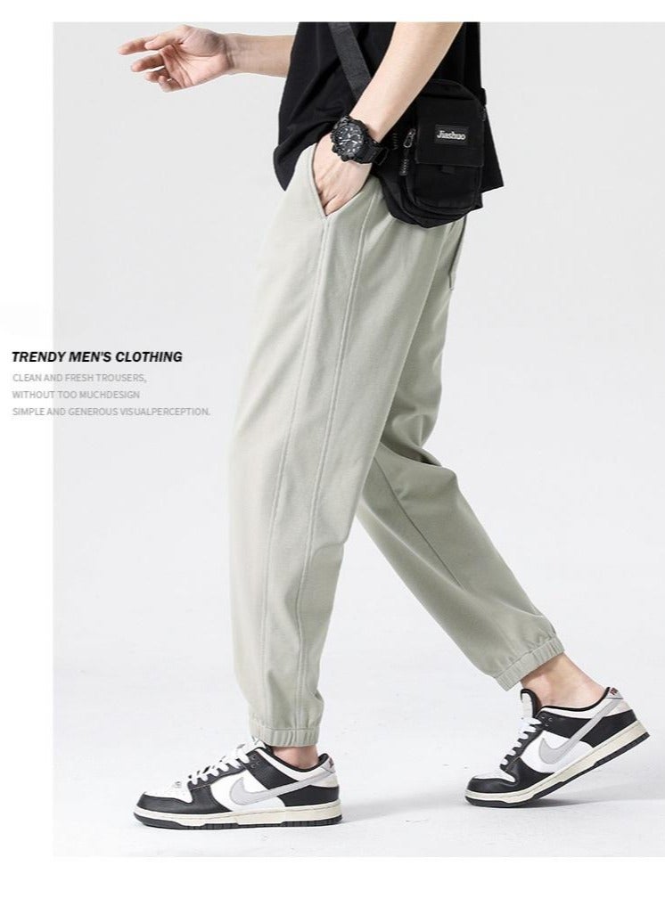 Fashionable Men's Casual Minimalist Style, Easy Matching Foot Binding Sweatpants  - Image 3