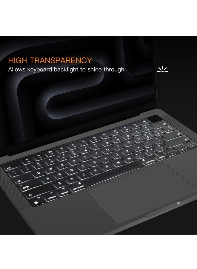 Premium Keyboard Cover Ultra Thin Protector Skin for 2025-2021 MacBook Pro 14 16 inch M4 M3 M2 M1 Pro/Max, MacBook Air 15 13.6 M4 M3 M2 Chip A3241 A3114 A2941 A3240 A3113 A2681, EN Layout - Image 2
