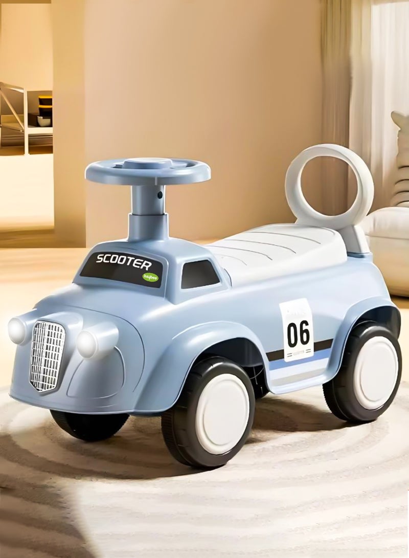 BAYBEE POCO Baby Ride on Car for Kids, Ride on Baby Car with Lights, Music, Backrest & Storage Space | Kids Push Car for Baby | Push Ride on Car for Kids Toddlers 1 to 3 Years Boys Girls Blue - Image 1