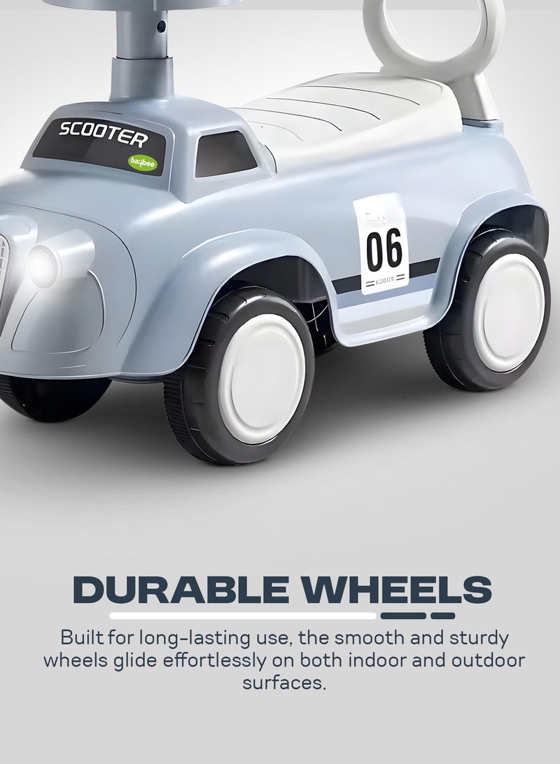 BAYBEE POCO Baby Ride on Car for Kids, Ride on Baby Car with Lights, Music, Backrest & Storage Space | Kids Push Car for Baby | Push Ride on Car for Kids Toddlers 1 to 3 Years Boys Girls Blue - Image 5