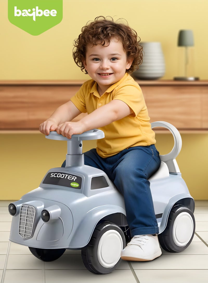 BAYBEE POCO Baby Ride on Car for Kids, Ride on Baby Car with Lights, Music, Backrest & Storage Space | Kids Push Car for Baby | Push Ride on Car for Kids Toddlers 1 to 3 Years Boys Girls Blue - Image 2