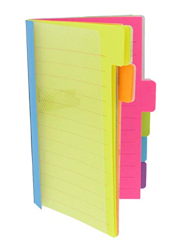 Redi-Tag Divider Sticky Notes, Tabbed Self-Stick Lined Notepads, 180 Ruled Notes, 4" x 6", 3 Books Per Pack, Assorted Colors (B10245) - Image 3