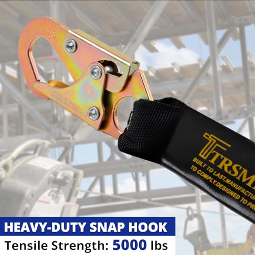 TT TRSMIMA TRSMIMA Safety Harness Fall Protection - Men Construction Full Body Harness Kit for Work with Shock Absorbing Lanyard Tongue Buckle ANSI - Image 4