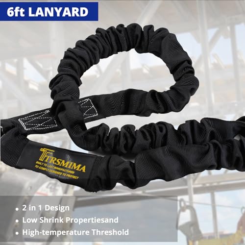 TT TRSMIMA TRSMIMA Safety Harness Fall Protection - Men Construction Full Body Harness Kit for Work with Shock Absorbing Lanyard Tongue Buckle ANSI - Image 5