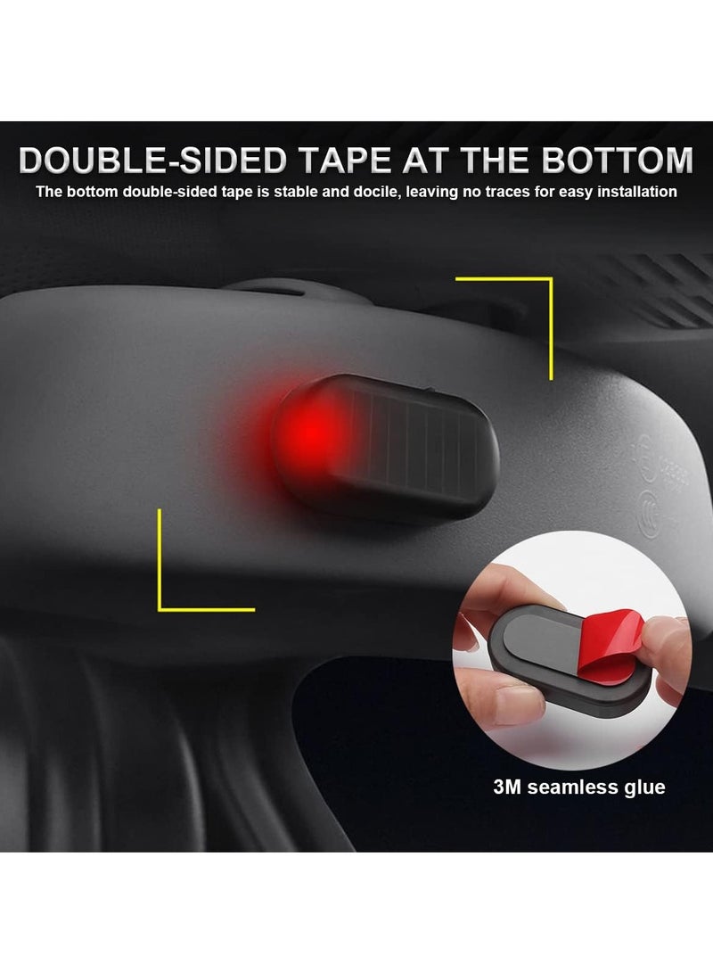 2PCS Car Solar Power Simulated Dummy Alarm, Anti-Theft LED Flashing Security Light Fake Lamp, Auto Warning Interior Safety Lights with USB Charger Port, Car Accessories for Most Cars (Red/2PCS) - Image 5