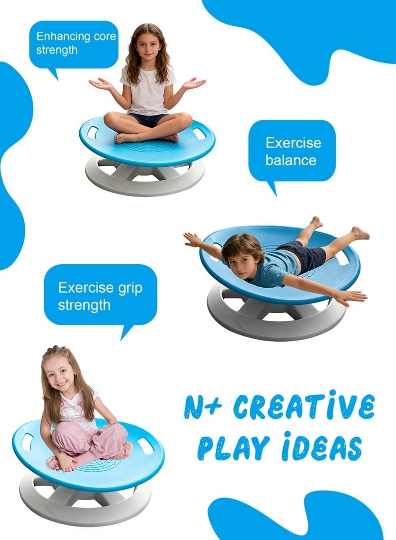 XICEN Sensory Spinning Chair for Kids, 360° Rotating Swivel Chair with Handle, Autism & ADHD Sensory Toy, 220LBS Heavy Duty Balance Training Chair, Kids Gift 3+ Years (Blue) - Image 4