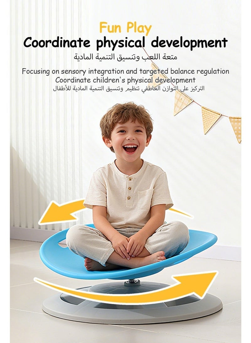 XICEN Sensory Spinning Chair for Kids, 360° Rotating Swivel Chair with Handle, Autism & ADHD Sensory Toy, 220LBS Heavy Duty Balance Training Chair, Kids Gift 3+ Years (Blue) - Image 3