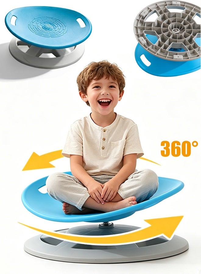 XICEN Sensory Spinning Chair for Kids, 360° Rotating Swivel Chair with Handle, Autism & ADHD Sensory Toy, 220LBS Heavy Duty Balance Training Chair, Kids Gift 3+ Years (Blue) - Image 1