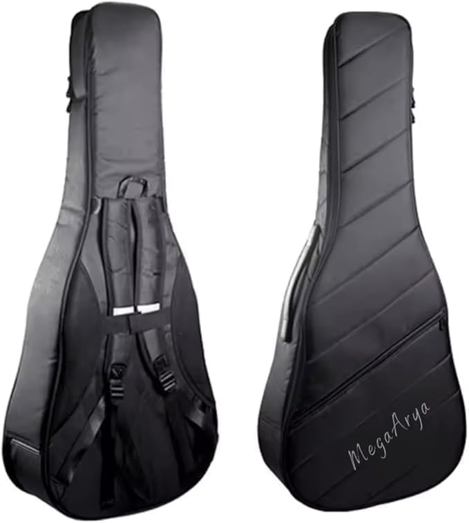 MegArya 41-Inch Acoustic Guitar Set with Gig Bag, Strap & Picks - Black - Image 5