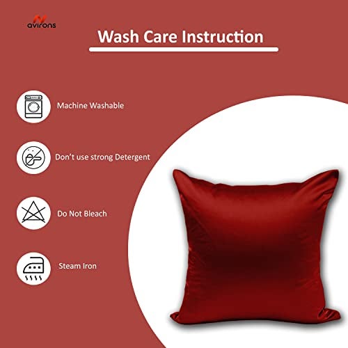 Avirons Mulberry Silk Cushion Cover - Pure Silk Pillow Cases for Hair and Skin, Anti-Aging, Hair Fall, Acne - Hypoallergenic Satin Silk Cover - Pack of 2 (16 * 16 Inch, Wine Color) - Image 4