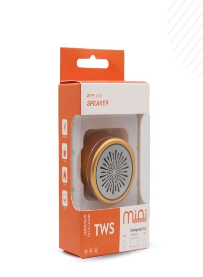 Mini Wireless Bluetooth Bass Speaker Gold - Image 1