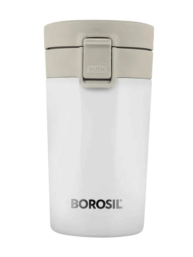 بوروسيل كوب قهوة معزول بالتفريغ بجدار مزدوج أبيض  مل