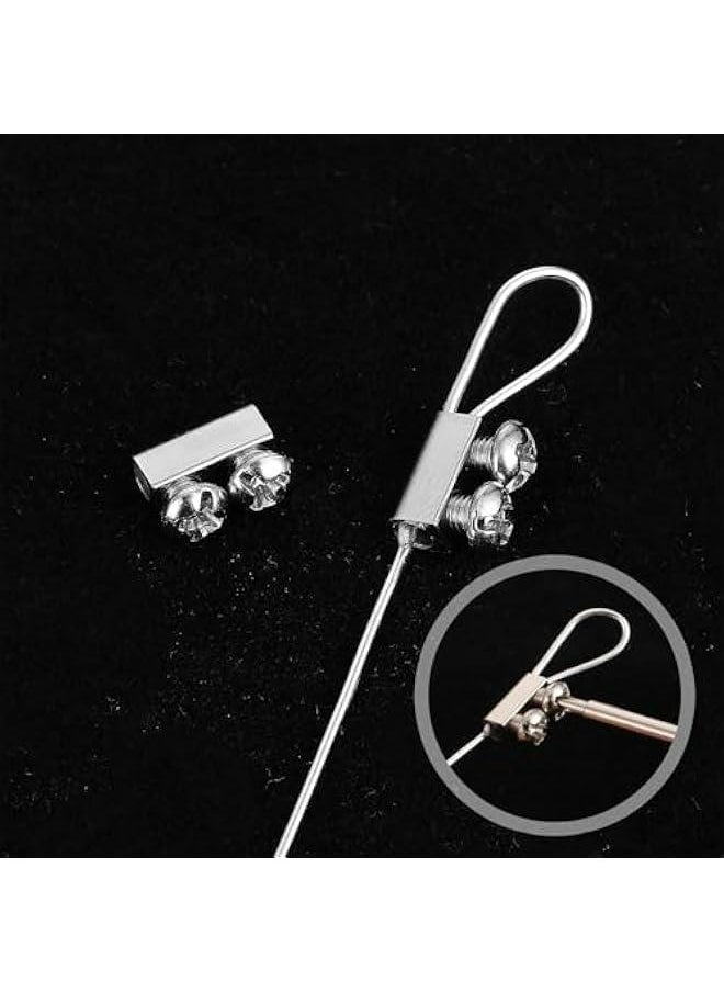 20 Pieces Upgraded Stainless Steel Double Hole Wire Rope Cable Clamps Adjustable Clamp