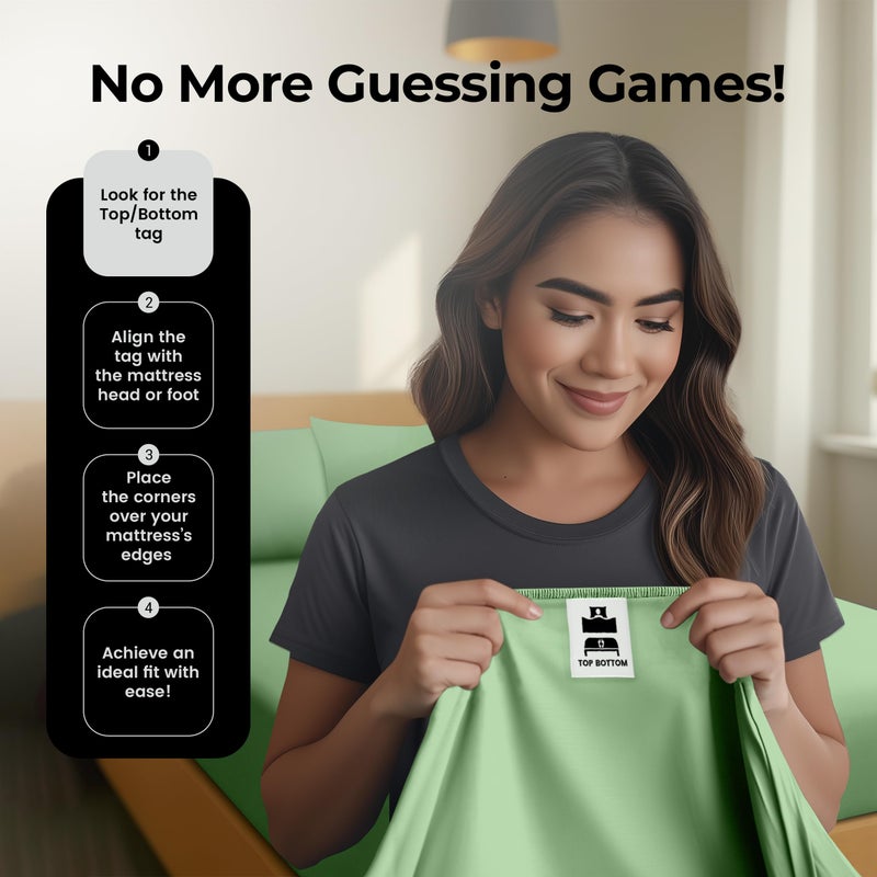 Utopia Bedding Queen Fitted Sheet - Bottom Sheet - Deep Pocket - Soft Microfiber - Shrinkage and Fade Resistant - Easy Care -1 Fitted Sheet Only (Sage Green) - Image 5