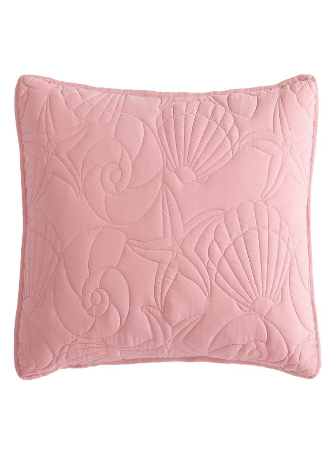 كاريبيان جو طقم لحاف كاريبيان جو توين مكون من قطعتين بتصميم صدفة، مفروشات سرير بتصميم شاطئي ساحلي، لون مرجاني - Image 4