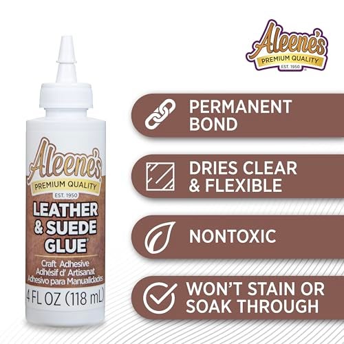 Aleene's Leather & Suede Glue, Adhesive For Crafts, Embellishments, Light Repairs, Leather Projects 4 fl oz - Image 3
