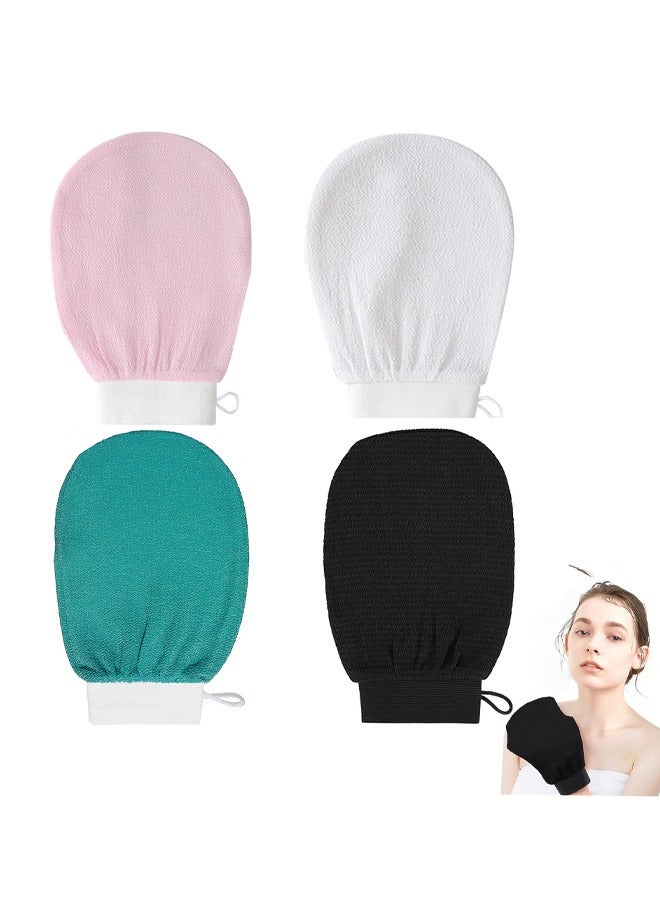 GUSGU 4 Pieces Exfoliating Gloves Exfoliating Body Scrubber Exfoliating Mitts for Body Exfoliating Gloves Dead Skin Exfoliator Scrubber for Women Bath Shower Spa - Image 1
