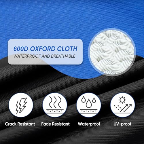 NEVERLAND Golf Cart Cover 4 Passenger - Heavy Duty 600D Golf Cart Covers, Waterproof Club Car Golf Cart Cover with Side Zipper Doors Compatible with EZGO Yamaha Club Car 4 Seat (Up to 115 Inch) - Image 2