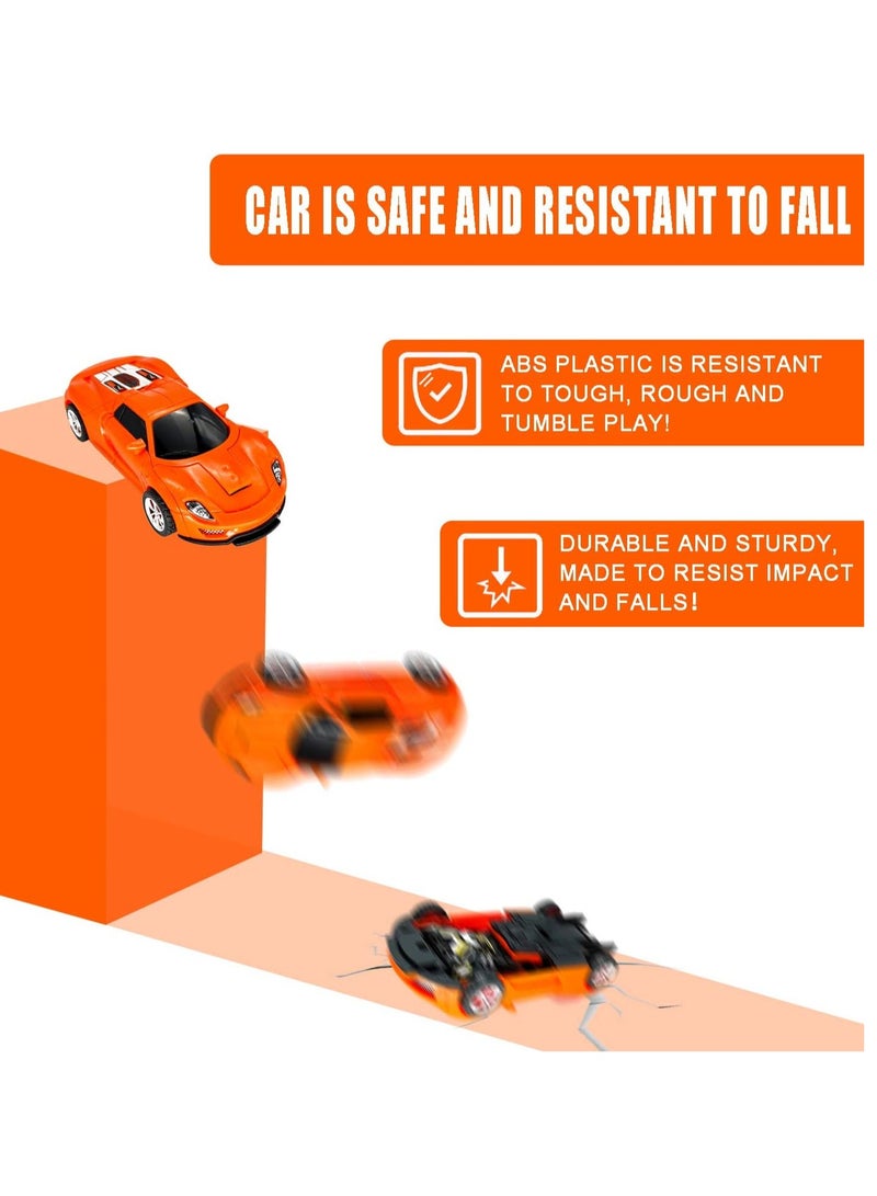 Children'S Collision One-on Deformation Toy Inertia Sports Car Boy Birthday Gift Deformation Robot Toy Car - Orange - Image 3