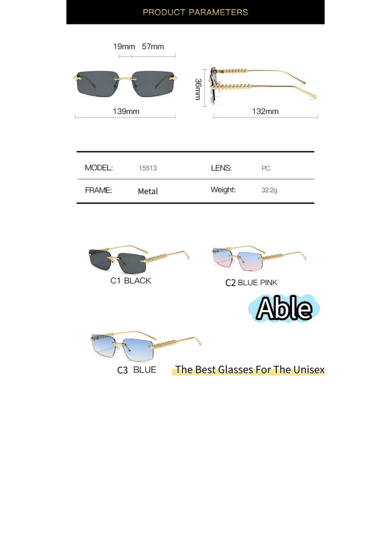 ABLE 【2025New Glasses】Neutral Polarized Sunglasses - UV400 UV Protection, High-Definition Anti-Glare, Gold Frame - Suitable for Fishing/Shopping/Driving/Travel/Parties, Fashionable Facial Accessory - Image 5