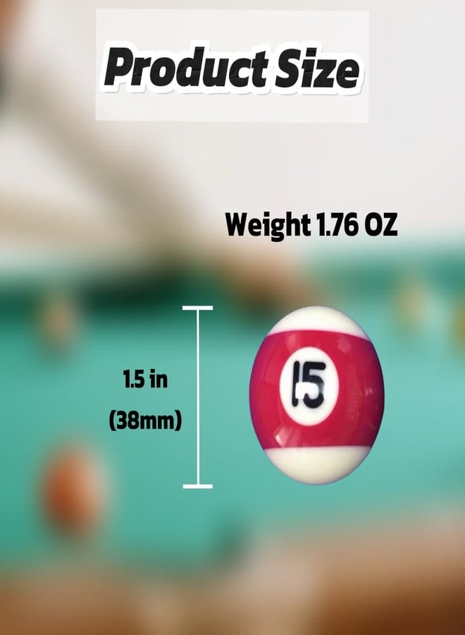 Sinkkuma 1-1/2" Mini Billiard Balls Set,0.98/1.5 Inch 16Pcs Children's Pool Balls for Kids,Small Pool Cue Balls Training Ball,Kids Table Game Toy Accessories, (38mm（1.5 inches) - Image 2