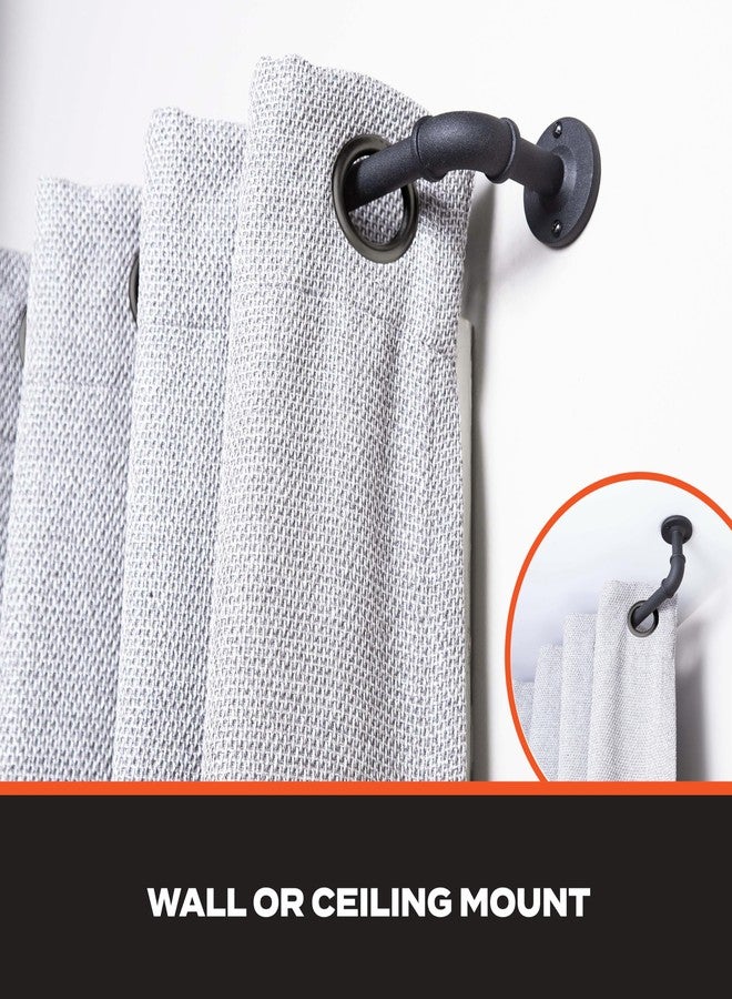 Sun Zero SN47073 Bronn Industrial Pipe Blackout Wrap Around Curtain Rod, 36-66" Adjustable Length, Matte Black Finish, 3/4" Diameter Textured Steel Tube - Image 5