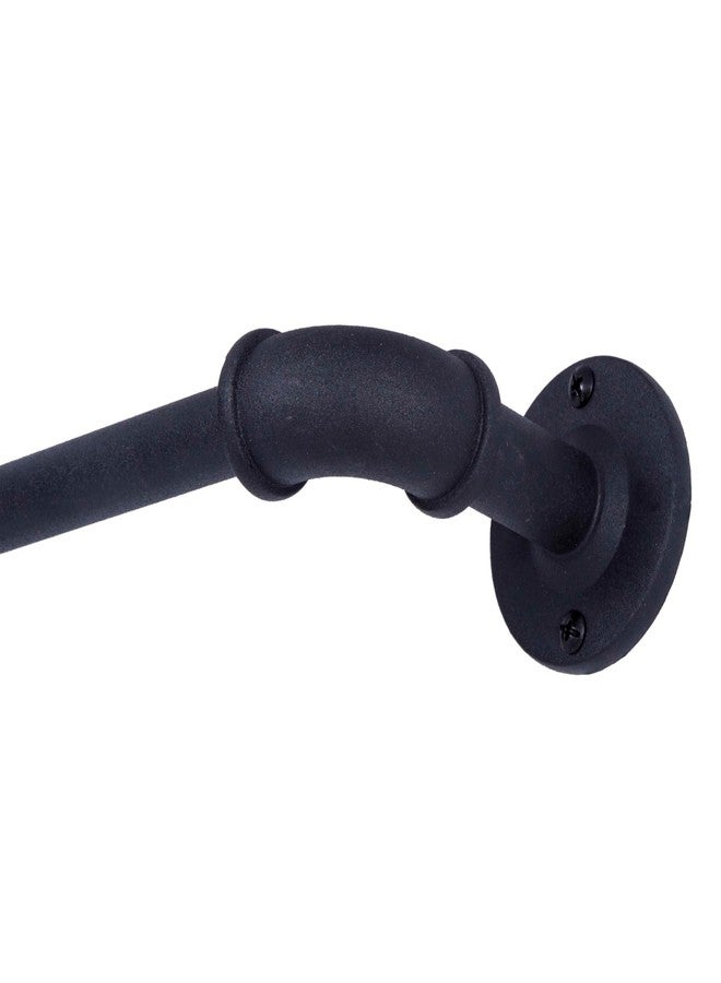 Sun Zero SN47073 Bronn Industrial Pipe Blackout Wrap Around Curtain Rod, 36-66" Adjustable Length, Matte Black Finish, 3/4" Diameter Textured Steel Tube - Image 1