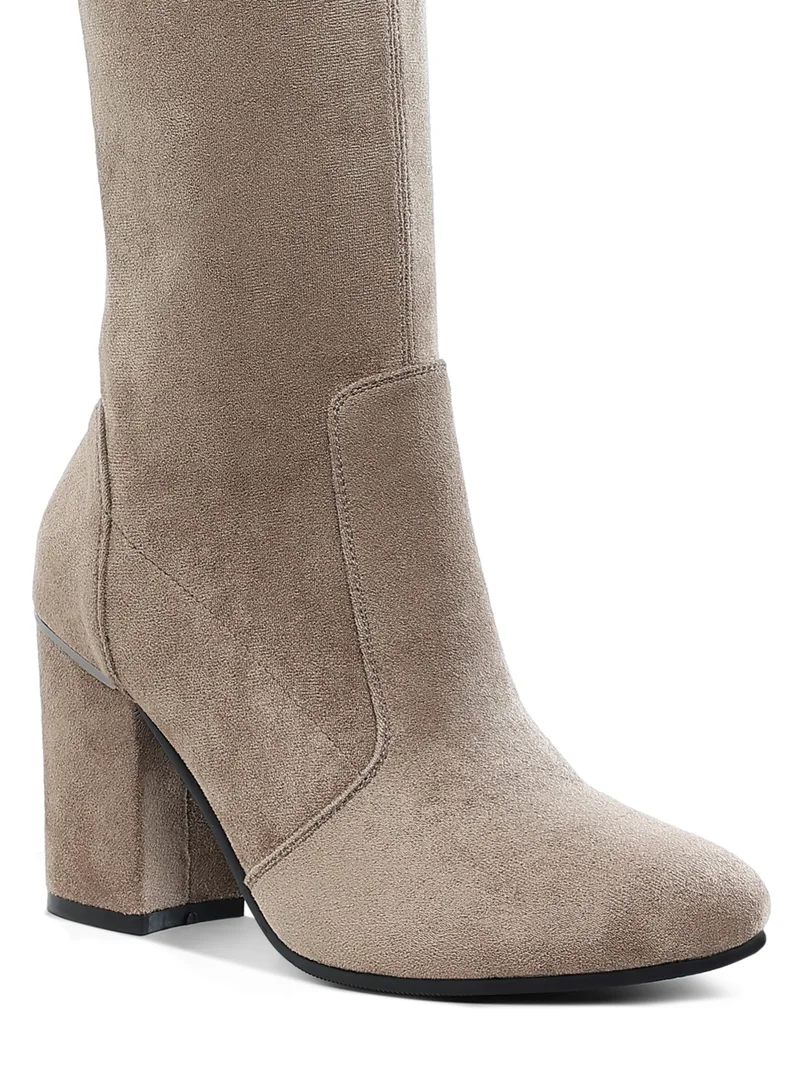 London Rag Microfiber Calf Boots in TAUPE