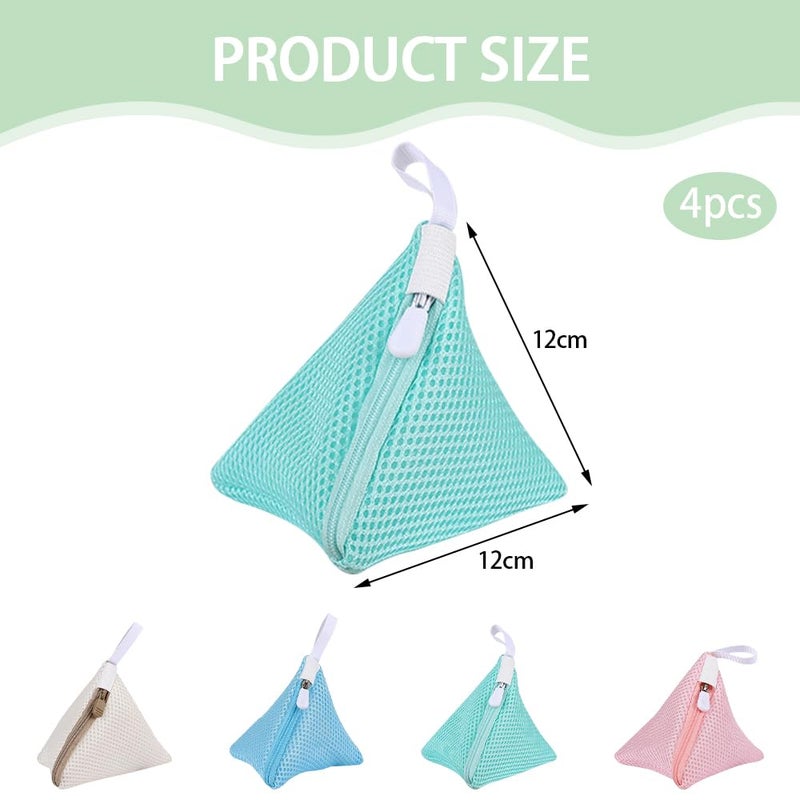 TRKETK 4-Piece Set Mini Mesh Portable Multifunctional Polyester Laundry Pack with Anti-deformation Mesh with Zipper for Lingerie Delicate Clothes and Travel - Image 2