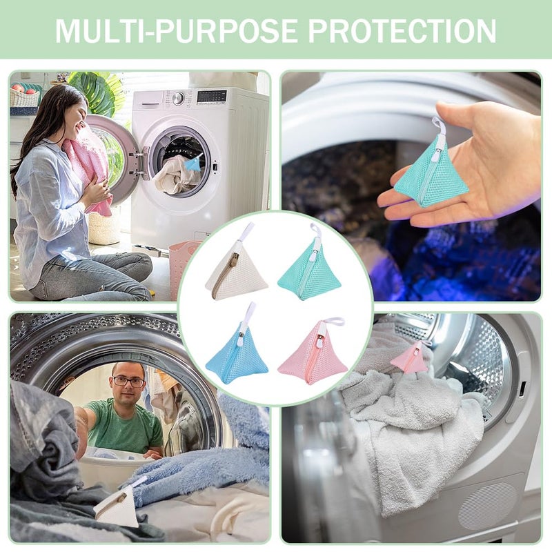 TRKETK 4-Piece Set Mini Mesh Portable Multifunctional Polyester Laundry Pack with Anti-deformation Mesh with Zipper for Lingerie Delicate Clothes and Travel - Image 3