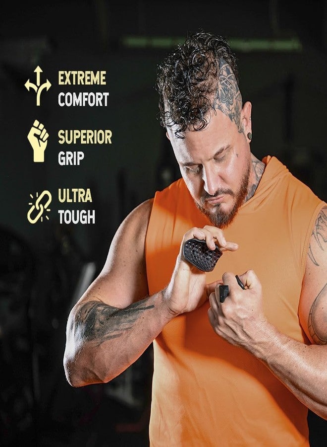 WEZOSHINET Gym Hand Grip-Anti-Slip Hand Grips for Gym, Rubber Grip Pads for Strength Training, Dumbbells, Workouts-Ergonomic Fingerless Design for Palm Protection (Weight Lifting Grips) - Image 4