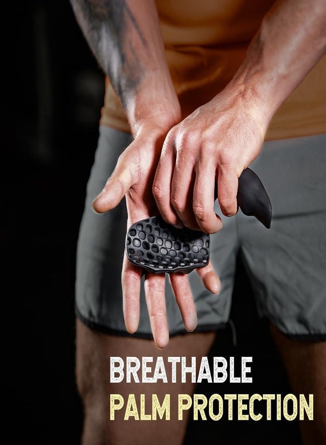 WEZOSHINET Gym Hand Grip-Anti-Slip Hand Grips for Gym, Rubber Grip Pads for Strength Training, Dumbbells, Workouts-Ergonomic Fingerless Design for Palm Protection (Weight Lifting Grips) - Image 2