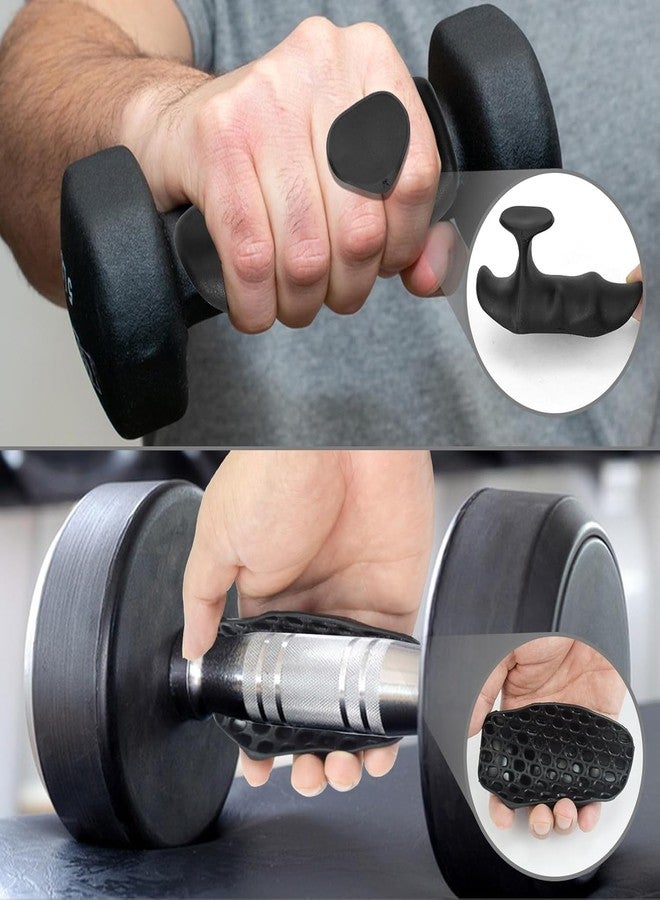 WEZOSHINET Gym Hand Grip-Anti-Slip Hand Grips for Gym, Rubber Grip Pads for Strength Training, Dumbbells, Workouts-Ergonomic Fingerless Design for Palm Protection (Weight Lifting Grips) - Image 3