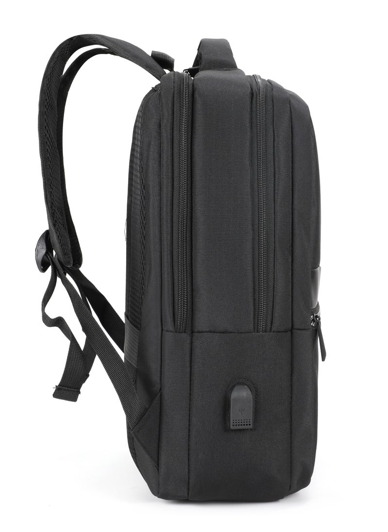 تراك - شنطة ظهر قماش من تراك | بمنفذ USB الموديل 1635-Black - Image 1