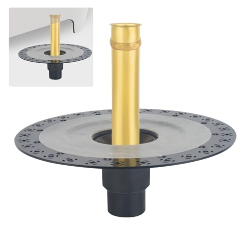 Uni-Green Freestanding Bathtub Drain Rough-in Kit with Tail Pipe Brass - Freestanding Tub Drain - Easy Freestanding Bathtub Drain Mounting Kit with 12" Flange ABS Base - Image 1