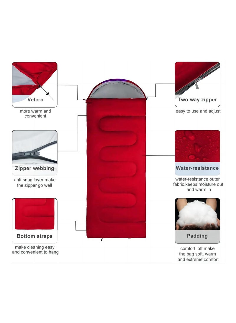 Cool Baby Style COOL BABY Camping Sleeping Bag   Lightweight Cotton Sleeping Bag 185cmx75cm with Compression Bag  - Image 2